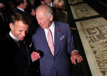 Charles Views the Bayeux Tapestry, This Time as King