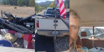 Man Rolls Up to Police Station With Pickup Truck Full of Torn Up Flock Cameras