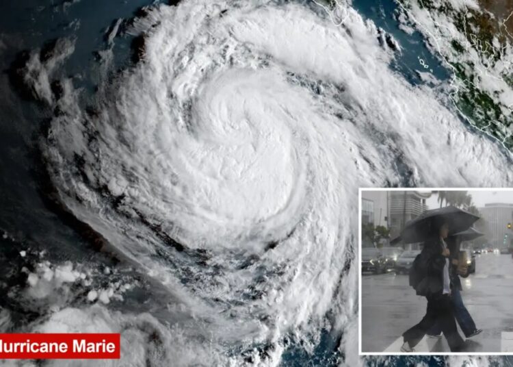 California could get a rare tropical rain hit from Hurricane Marie as Pacific erupts with 3 storms