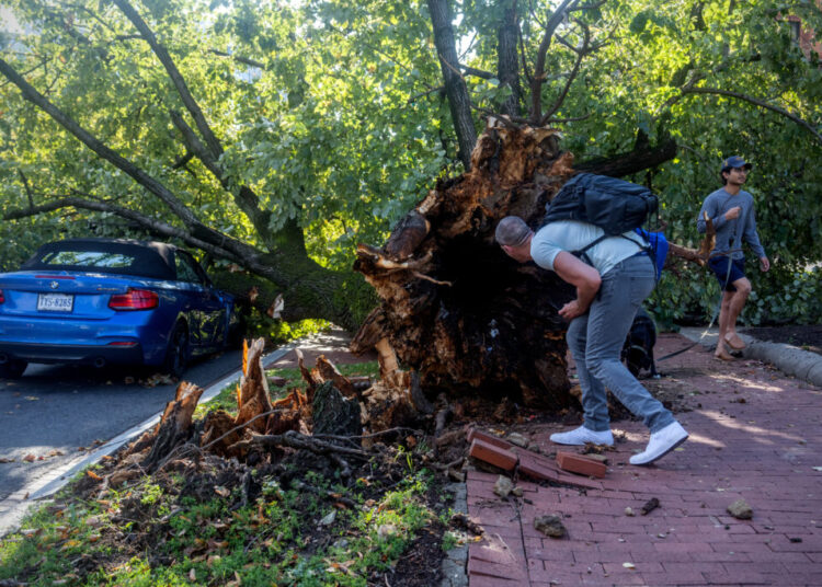 Fallen trees, power outages in D.C. area after storm lights up skies