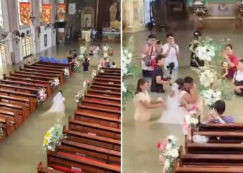 Bride refuses to let flooded church dampen her big day — gets hitched in waist-high water
