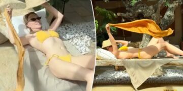 Kylie Minogue, 58, wows in yellow string bikini on European vacation