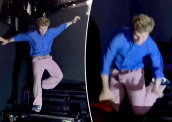 Alex Warren takes hard falls during concert: ‘They told me to break a leg’