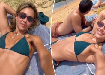 Jessica Alba, 45, turns heads in tiny crochet bikini for relaxing summer getaway