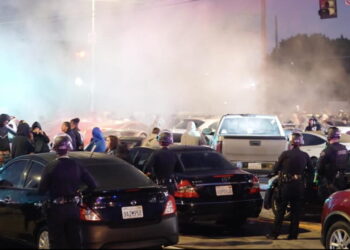 LAPD busts massive street takeover in South Bay, impounding more than 100 cars