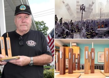 Retired FDNY chief constructs touching  handmade tributes to honor 9/11 Bravest