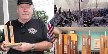 Retired FDNY chief constructs touching  handmade tributes to honor 9/11 Bravest