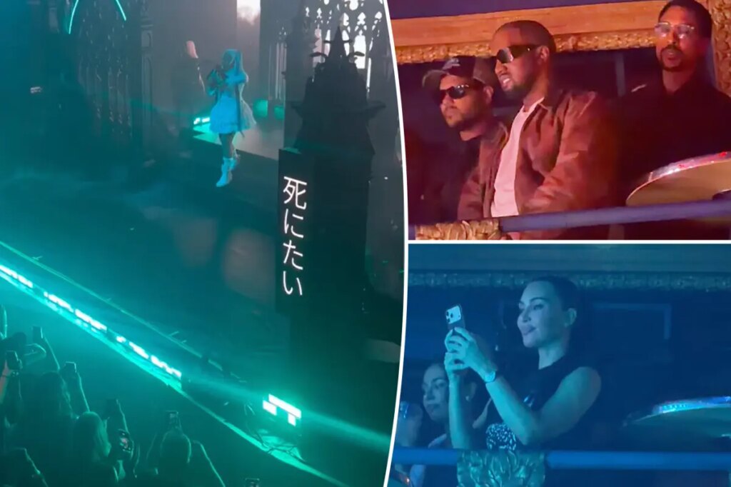Kim Kardashian and ex Kanye West keep their distance as they support daughter North at her first solo concert