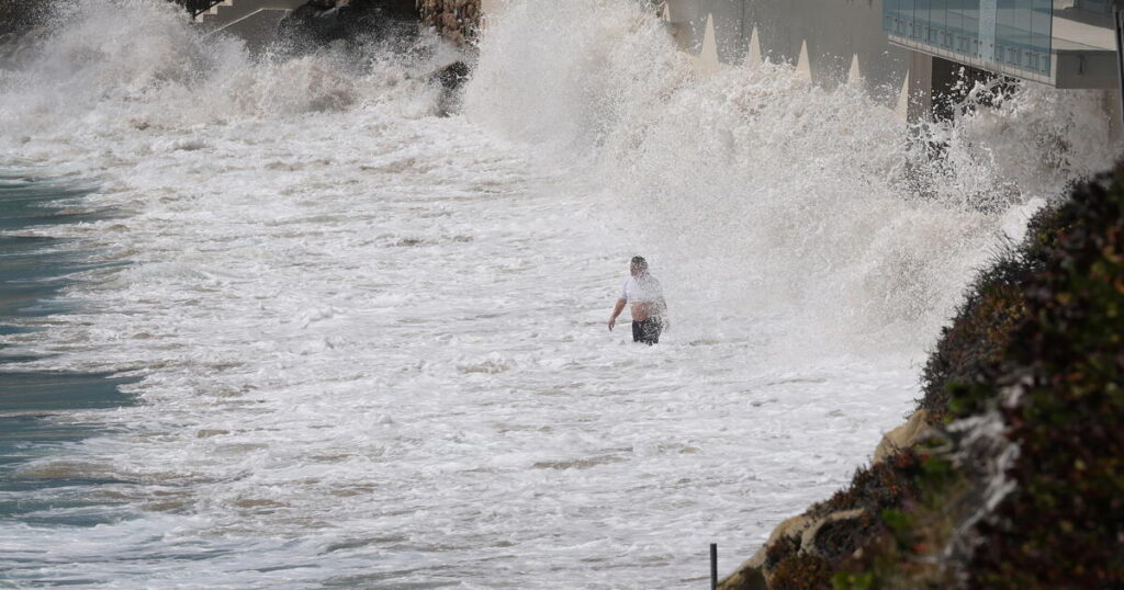 L.A. hit by rare September rain and coastal flooding from Hurricane Marie
