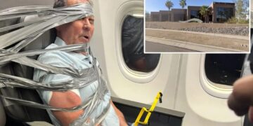 Unruly airline passenger who had to be duct-taped to seat after N-word meltdown fired from Arizona realty company
