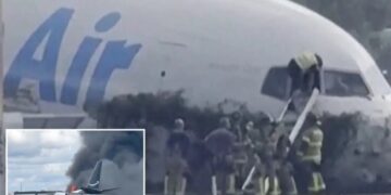 Miami firefighters seen climbing into Amazon cargo jet after shouting on dispatch ‘The plane is on fire’