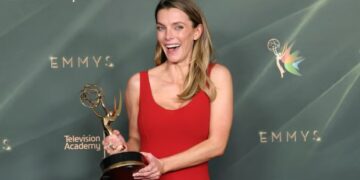 Betty Gilpin Confesses She’s ‘Forever Pitching’ a ‘Widow’s Bay’ Season 2 Return After Emmy Win