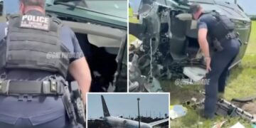 Dramatic footage shows moment stunned cops find survivor in mangled car after Amazon plane crash: ‘We’ve got one breathing!’