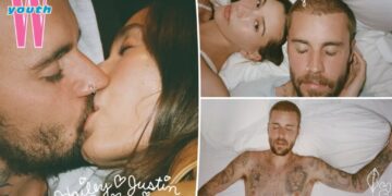 Justin and Hailey Bieber pack on the PDA in bed during intimate photo shoot