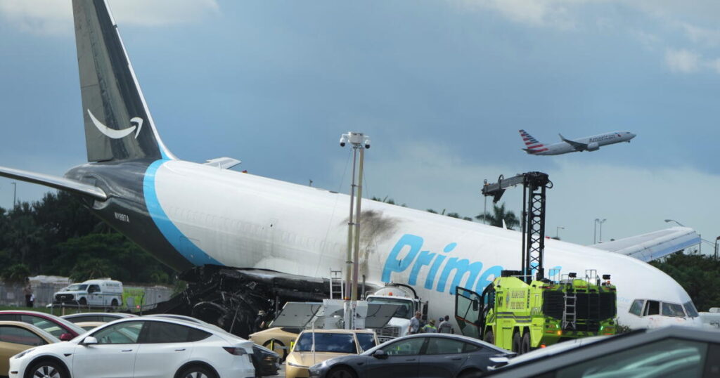 Federal investigators probe Amazon jet crash that killed 5 in Miami