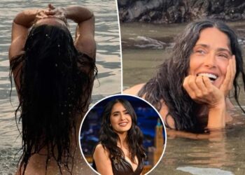 Salma Hayek ditches her clothes for a swim as she celebrates turning 60: ‘Grateful’