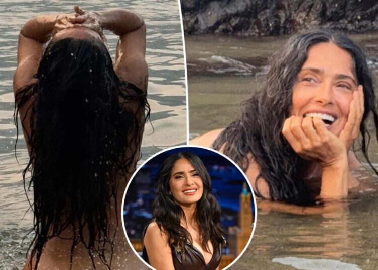 Salma Hayek ditches her clothes for a swim as she celebrates turning 60: ‘Grateful’