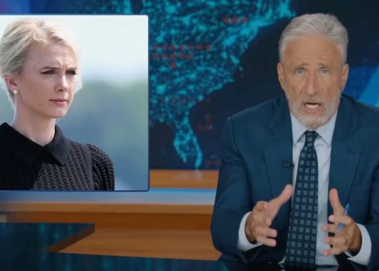 Jon Stewart Blames Natalie Harp for Trump’s ‘Warped Reality’: ‘This Is Unbelievable’