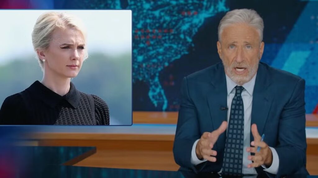 Jon Stewart Blames Natalie Harp for Trump’s ‘Warped Reality’: ‘This Is Unbelievable’