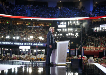 Trump makes GOP midterm convention about himself, much to Democrats’ delight.