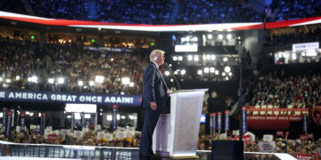 Trump makes GOP midterm convention about himself, much to Democrats’ delight.