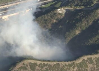 Bel-Air brush fire off 405 threatens homes and Getty Center