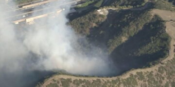 Bel-Air brush fire off 405 threatens homes and Getty Center