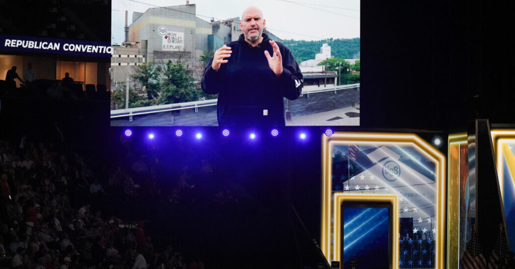 Democrats Say Fetterman’s G.O.P. Convention Video Had ‘the Persuasiveness of a North Korean Newscast’