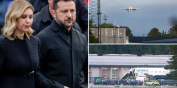 Drone nearly strikes Zelensky’s plane before takeoff for Norwegian king’s funeral, PM says