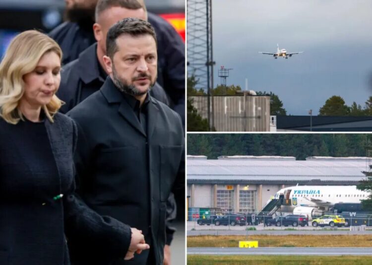 Drone nearly strikes Zelensky’s plane before takeoff for Norwegian king’s funeral, PM says