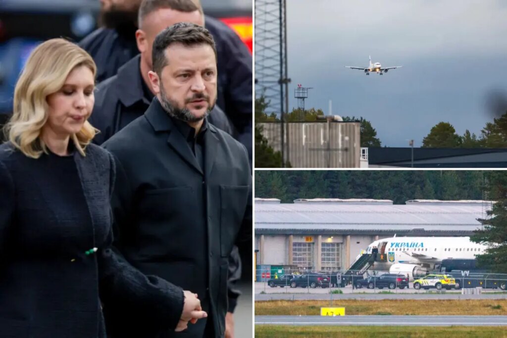 Drone nearly strikes Zelensky’s plane before takeoff for Norwegian king’s funeral, PM says