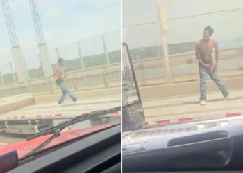 NYC daredevil dances, jumps on flatbed truck as it speeds across George Washington Bridge, wild video shows