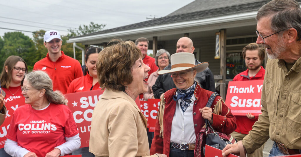 While Trump Goes Big in Dallas, Collins Goes Small in Maine to Save Her Seat