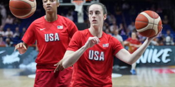What beef? Angel Reese and Caitlin Clark are having fun building chemistry as USA teammates