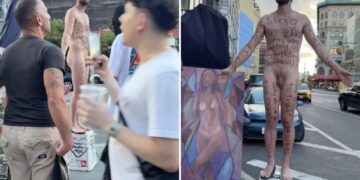 Shameless NYC artist goes fully naked for 3-day sidewalk stunt — left New Yorkers irate: ‘I wouldn’t be flaunting that’