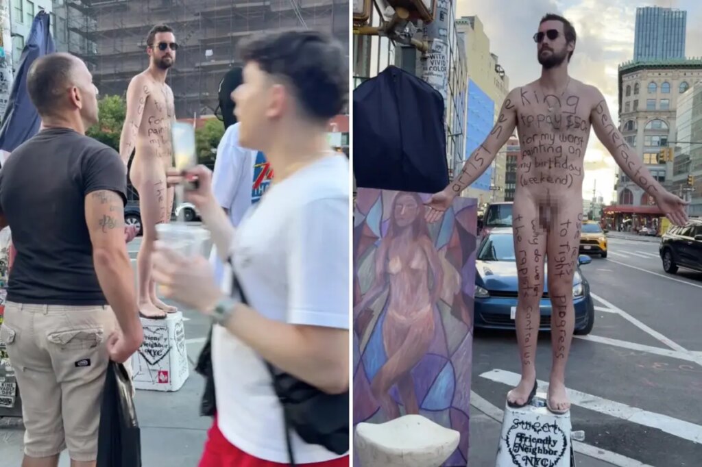 Shameless NYC artist goes fully naked for 3-day sidewalk stunt — left New Yorkers irate: ‘I wouldn’t be flaunting that’