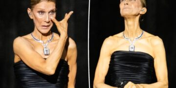 Céline Dion breaks down in tears as she makes her emotional return to the stage after yearslong health battle