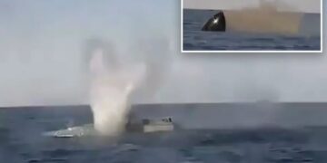 Ukraine and Russia clash in ‘first-ever’ drone battle at sea, video shows