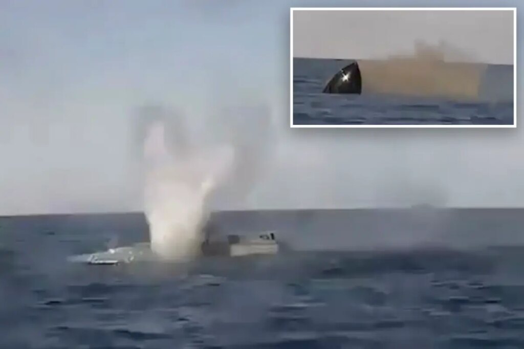 Ukraine and Russia clash in ‘first-ever’ drone battle at sea, video shows