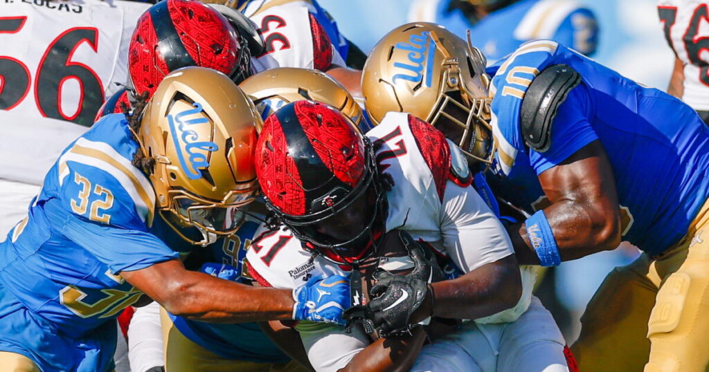 UCLA shakes off ugly first half, surges late to beat San Diego State in home opener