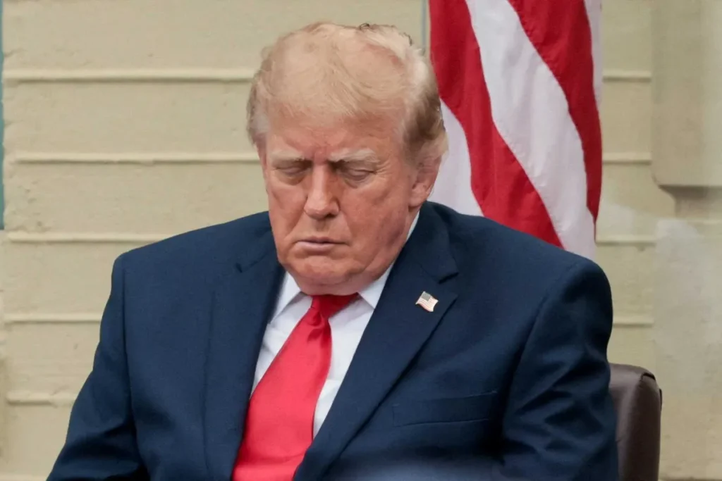 Triggered Trump hurls insults at NYT after apparent ceremony nap spurs uproar