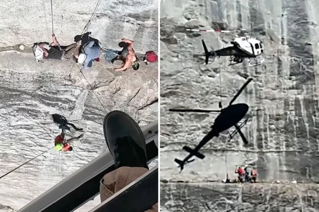 Heart-stopping moment rock climber is trapped 700ft up notorious California ledge ‘Power Dome’