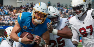 New-look Chargers offense sputters in mistake-filled loss to Cardinals