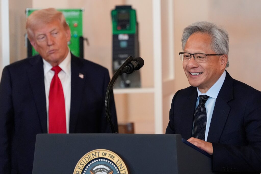 In onstage call with Nvidia CEO, Trump deems AI fears a ‘hoax’