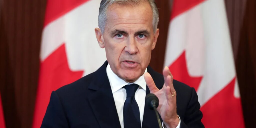 Mark Carney pitches Canada to global investors as ‘much more than being next to the United States’ and a reliable partner that ‘respects rule of law’