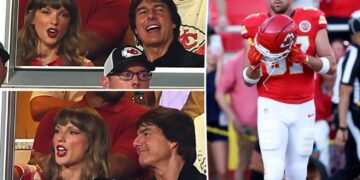 Taylor Swift hangs with Tom Cruise as she supports Travis Kelce at first Chiefs game since wedding