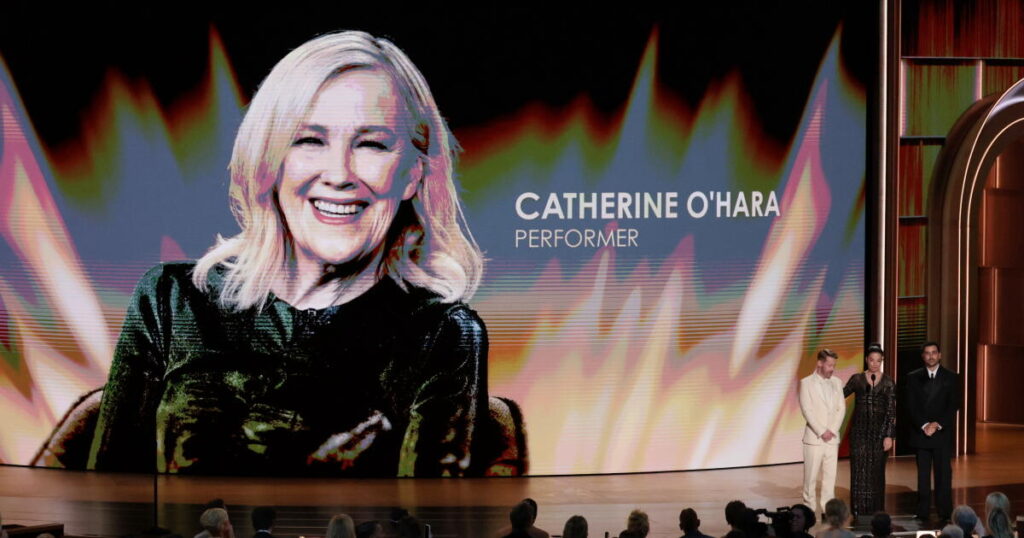Emmys In Memoriam: Catherine O’Hara honored by her ‘kids’ as Jamie Lee Curtis remembers Rob Reiner