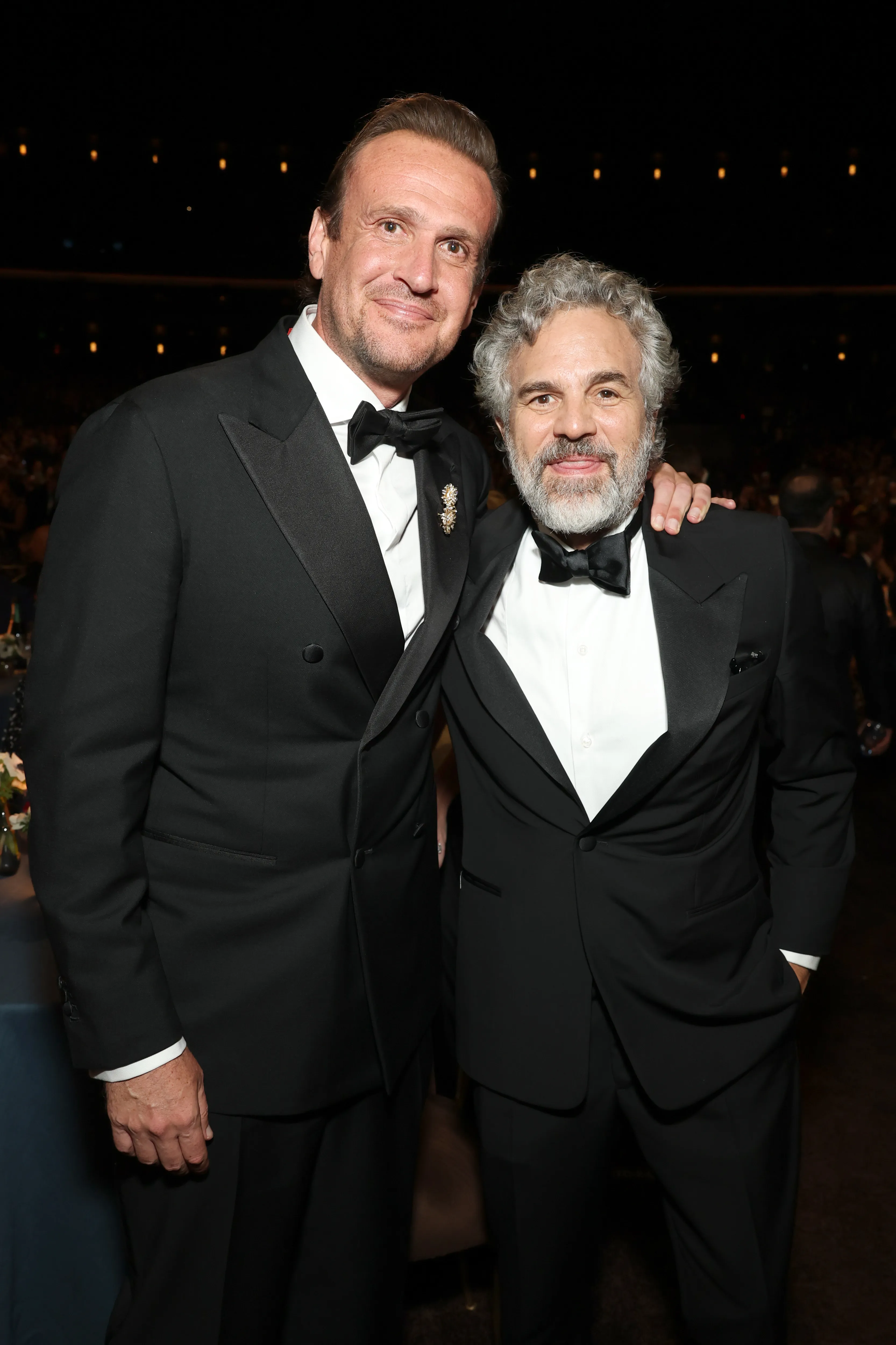 Jason Segel and Mark Ruffalo posing at the 78th Primetime Emmy Awards.