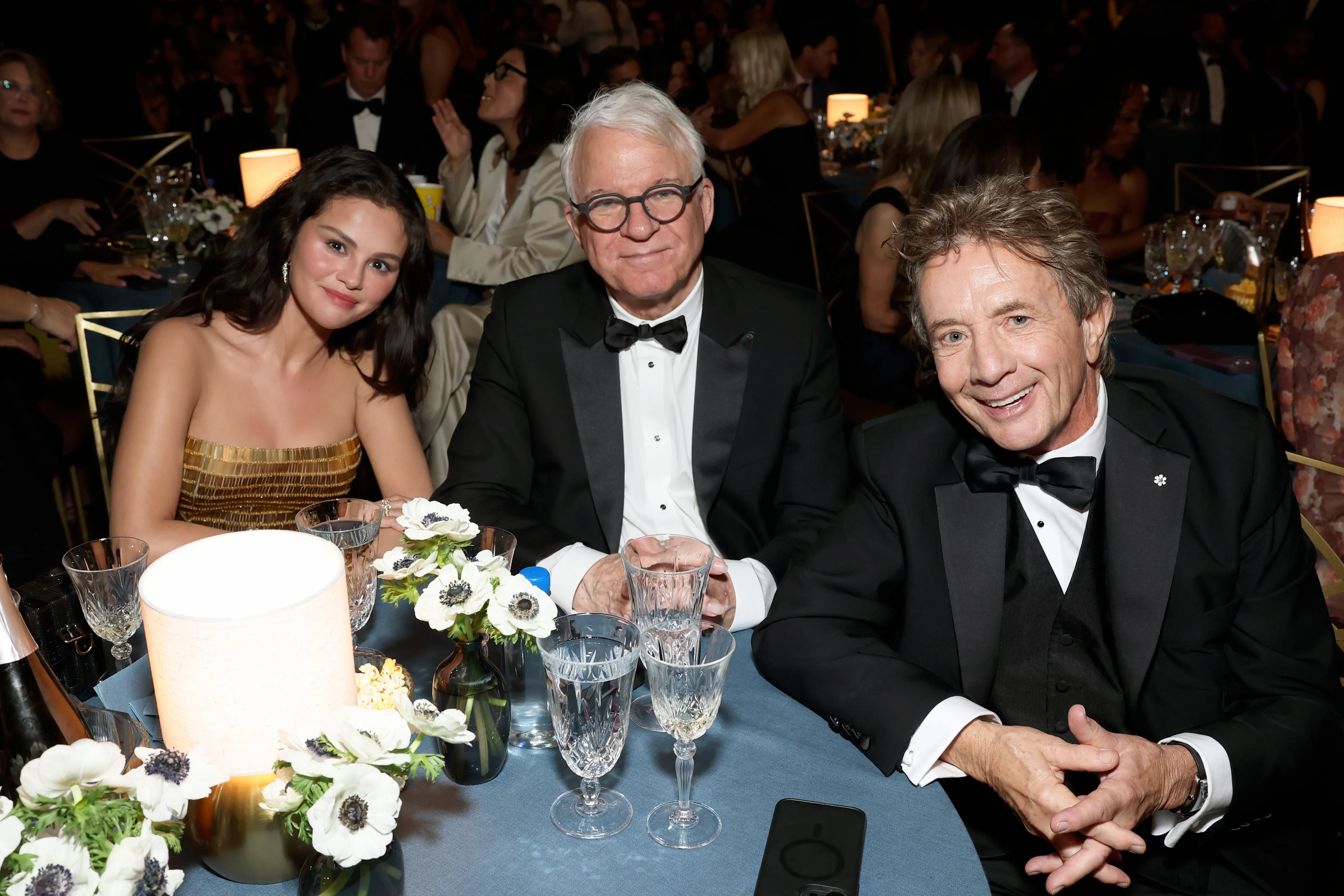Selena Gomez, Steve Martin, and Martin Short attending the 78th Primetime Emmy Awards.