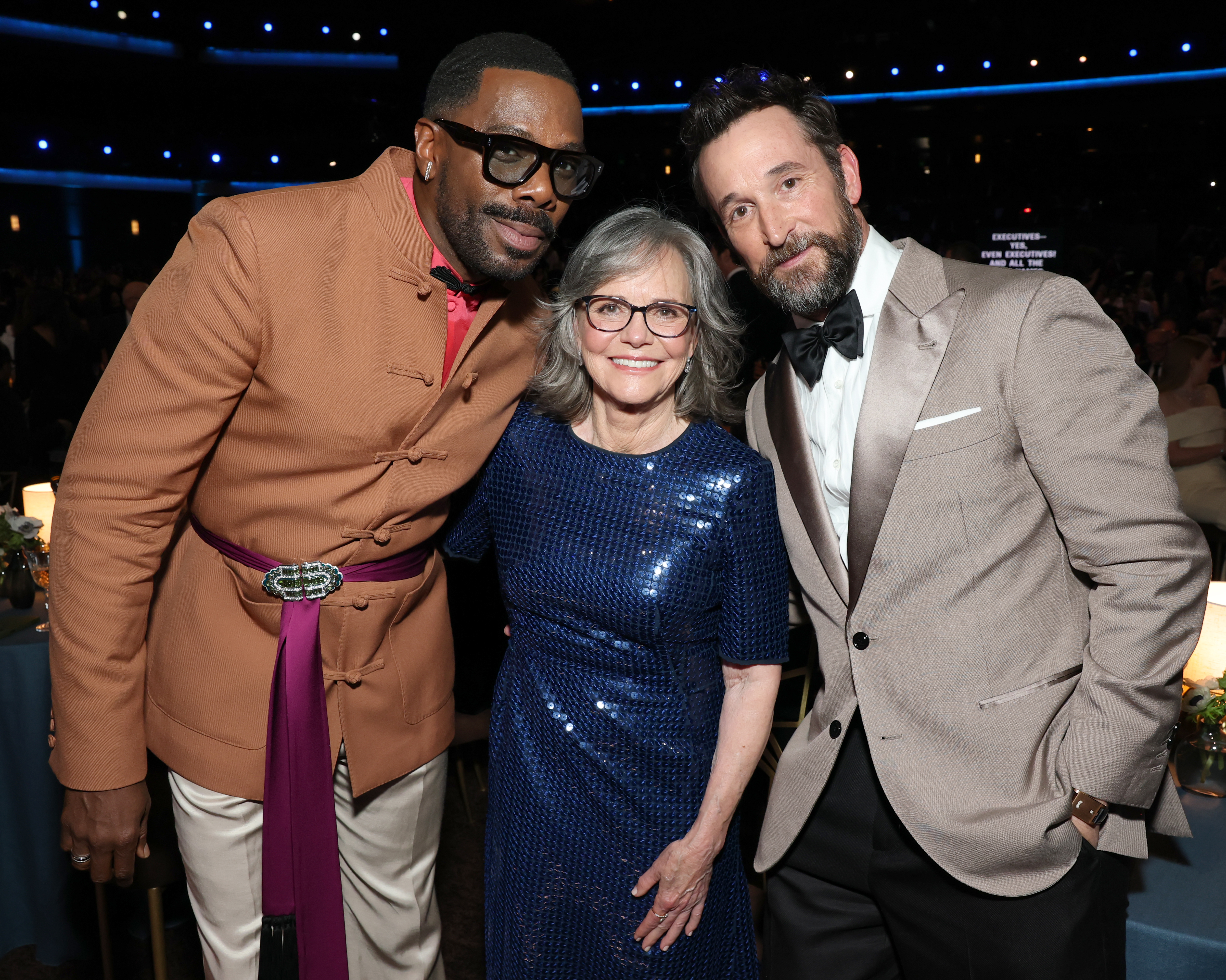 Colman Domingo, Sally Field, and Noah Wyle pose for a photo at the 78th Primetime Emmy Awards.